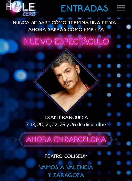 Fechas de diciembre de Txabi Franquesa como en MC en The Hole Zero Barcelona