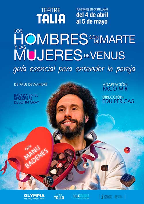 Cartel de 'Los Hombres son de Marte y las Mujeres de Venus' con Manu Badenes.